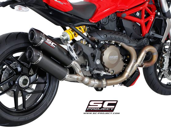 Slip-on GP-TECH carbon twin Ducati Monster 1200 / S 2014 - 2016