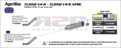 Race-tech - Tmavý hliník Aprilia Tuono V4 R  2011 - 2012