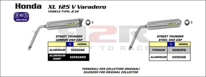 Street thunder - Hliník (Nerezová krytka) Honda XL 125V Varadero 2001 - 2009