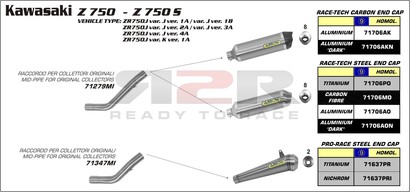 Mezisvod Kawasaki Z 750 2004 - 2006
