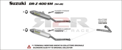 Svody - Racing Suzuki DR-Z 400 SM 2005 - 2007