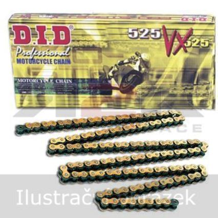 D.I.D řetěz 525VX-112 článků (Zlatá barva řetezu) Aprilia ETV 1000 Caponord 2001 - 2008