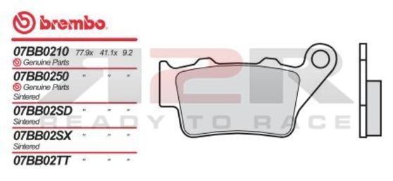 Brzdové destičky zadní - Směs OE Ducati Sport 1000 2006 - 2009