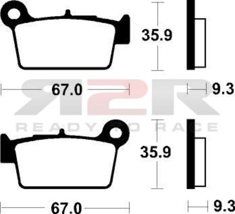 Brzdové destičky zadní - Standardní směs Enduro/MX/ATV Aprilia RXV 450 2006 - 2012