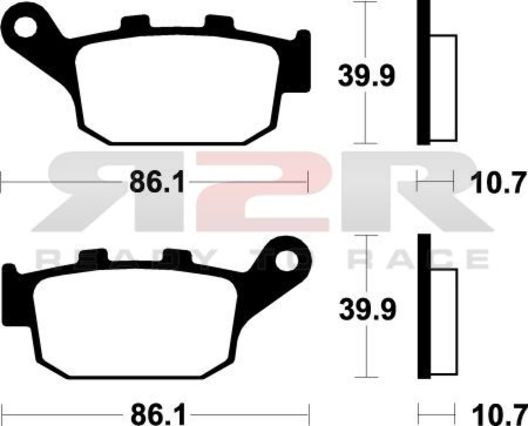 Brzdové destičky zadní - Směs Sinter Metalic  Buell 1200 Lighting  1994 - 1996