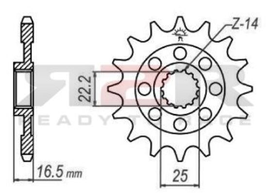 Přední řetězové kolečko - 15 zubů  Ducati 848 EVO 2011 - 2013